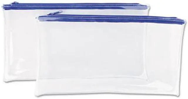 Alt view image 6 of 13 - Zippered Wallets/Cases, 11 x 6, Clear/Blue, 2/Pack 69025