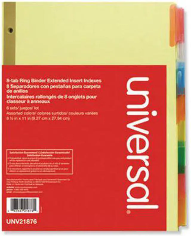Alt view image 3 of 6 - Universal Extended Indexes Assorted Color Eight-Tab Letter Buff Six Sets per Box (AZRUNV21876)