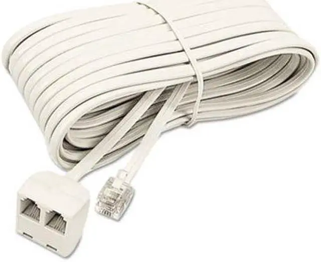 Alt view image 4 of 7 - Softalk 04130 Telephone Extension Cord- Plug/Dual Jack- 25 ft.- Almond