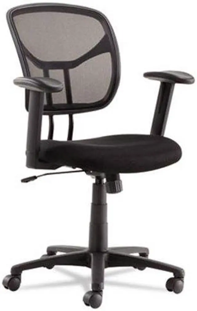 Alt view image 5 of 18 - Oif Swivel/Tilt Mesh Task Chair Height Adjustable T-Bar Arms Black/Chrome MT4818