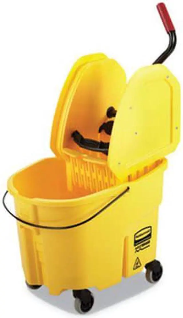 Alt view image 9 of 10 - Rubbermaid Yellow Polypropylene Mop Bucket and Wringer, 8-3/4 gal. FG757788YEL