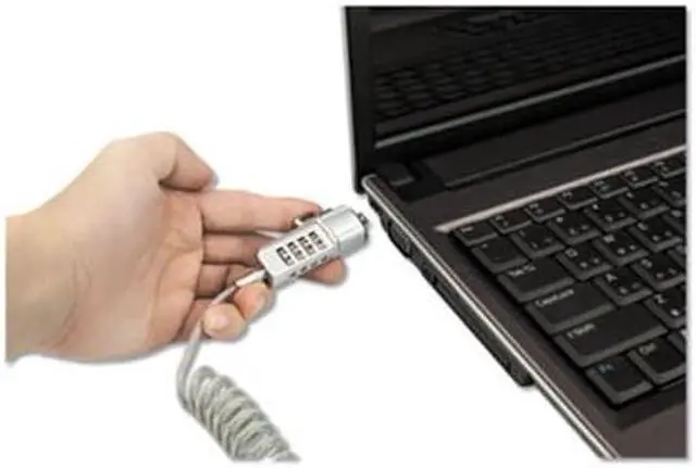 Alt view image 10 of 20 - Compact Combination Laptop Lock, 6 ft Steel Cable 64670