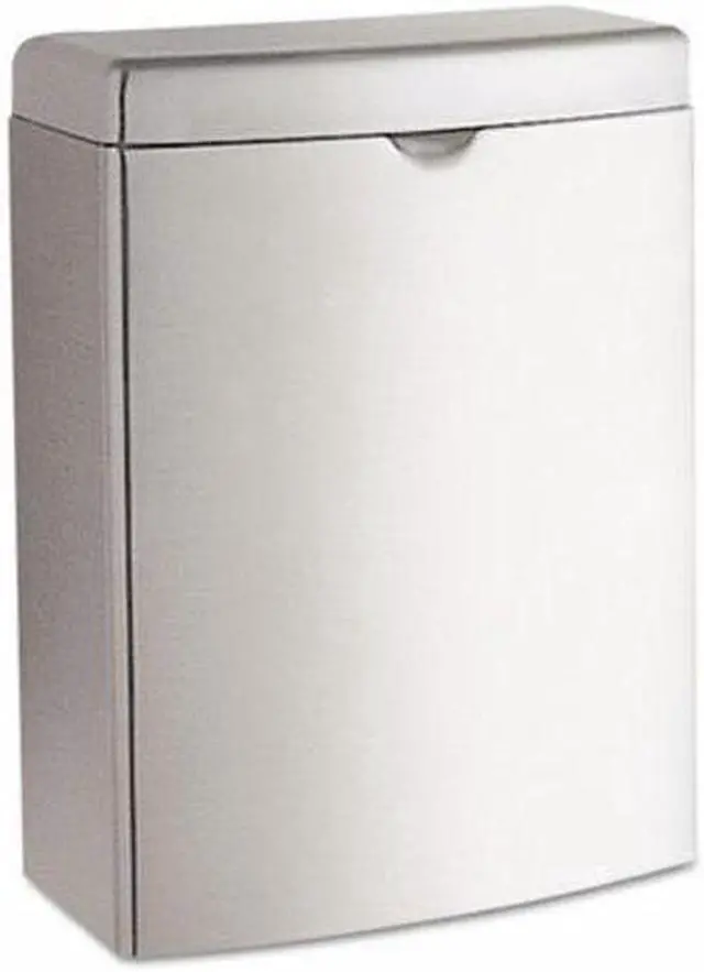 Alt view image 4 of 6 - Contura Sanitary Napkin Receptacle, Rectangular, Stainless Steel, 1gal