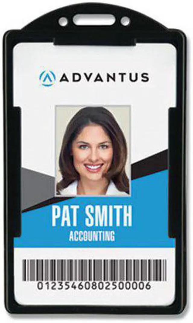 Alt view image 9 of 14 - Advantus Vertical ID Card Holders 2 1/8 x 3 3/8 Black 25 per Pack 75657