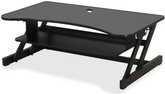 Alt view image 12 of 12 - Lorell Deluxe Adjustable Desk Riser - 20" Height x 38" Width x 24" Depth - Desktop - Black  LLR99759