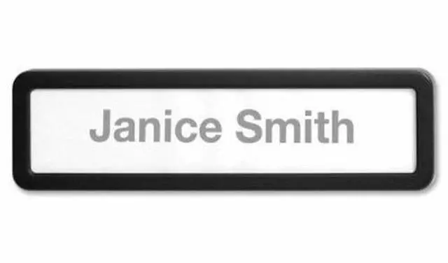 Alt view image 10 of 10 - Lorell Plastic Cubicle Nameplate Plastic Black 80669