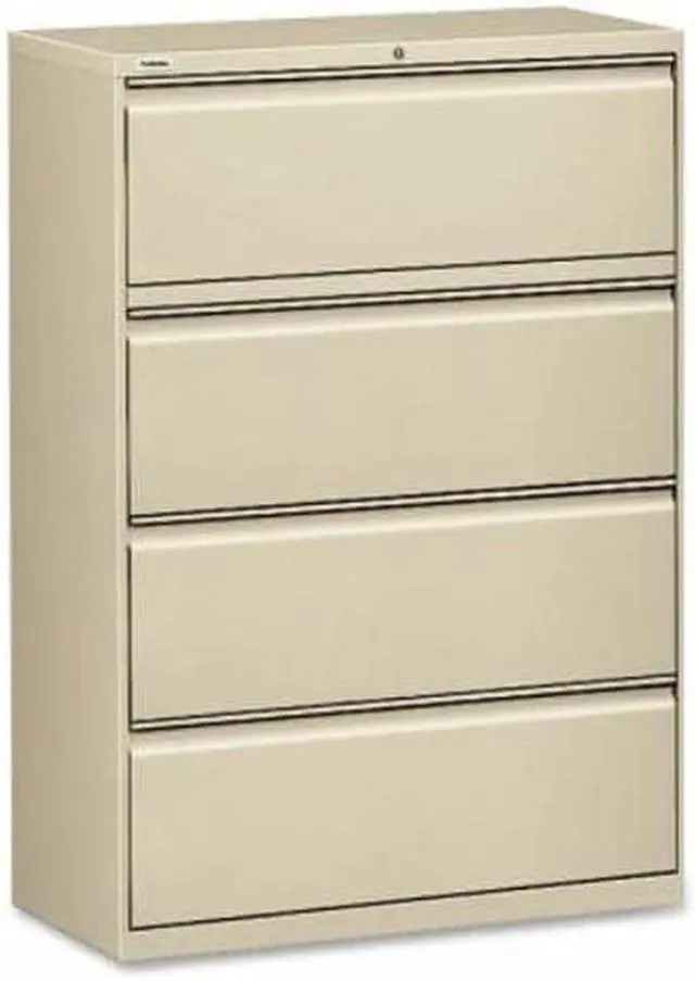 Alt view image 8 of 8 - Lorell Lateral File 4-Drawer 42"x18-5/8"x52-1/2" Putty 60435