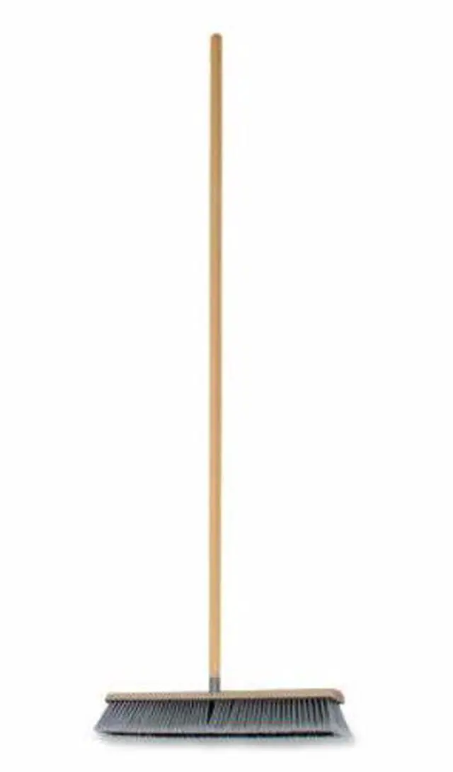 Alt view image 5 of 10 - Genuine Joe Floor Sweep w/ Handle 24"W Heavy-Duty 1-1/8"x60"handle 60467