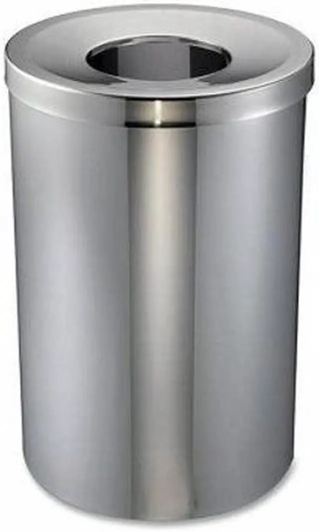 Alt view image 10 of 11 - Genuine Joe Wast Receptacle Open-Mouth 30 Gal. Stainless Steel 58895