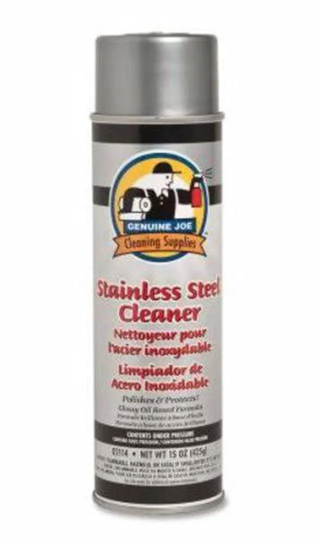 Alt view image 3 of 3 - Genuine Joe Stainless Steel Cleaner/Polish Aerosol Can 15 oz. 02114