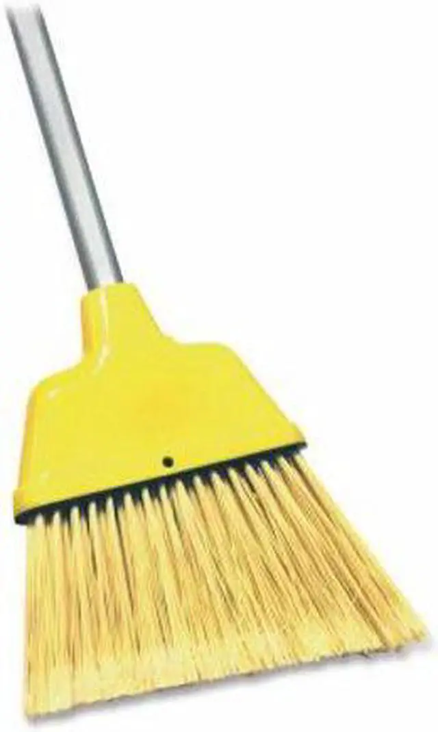 Alt view image 5 of 9 - Genuine Joe Angle Broom High Performance Bristles 12-1/2" W Yellow 09570
