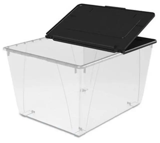 Alt view image 3 of 7 - 16 Gallon (60L) Storage Tote with Folding Lid, Blue