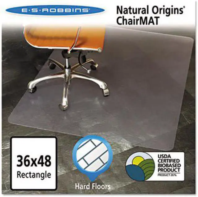 Alt view image 10 of 15 - ES Robbins Natural Origins Chair Mat For Hard Floors 36 x 48 Clear 143007