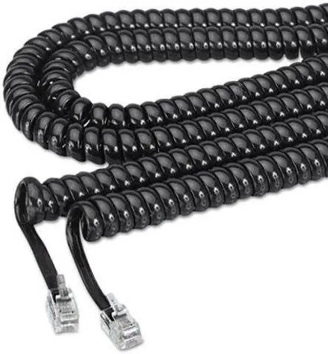 Alt view image 12 of 13 - Softalk 42261 Phone Coil Cord 25-Feet Black Landline Telephone Accessory