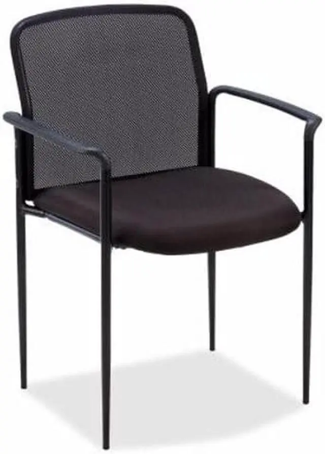 Alt view image 8 of 8 - Lorell Reception Side Chair w/Arms 23-3/4"x23-1/2"x33" Black 69506
