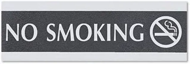 Alt view image 4 of 5 - Century Series Office Sign, No Smoking, 9 x 1/2 x 3, Black/Silver
