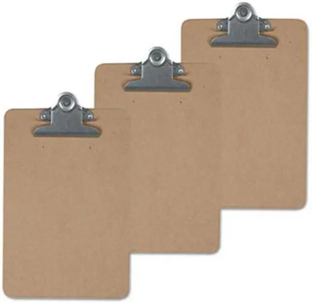 Alt view image 5 of 5 - Universal 40305VP Hardboard Clipboard, 1 Inch Capacity, Holds 8 1/2 X 14, Brown, 3/Pk