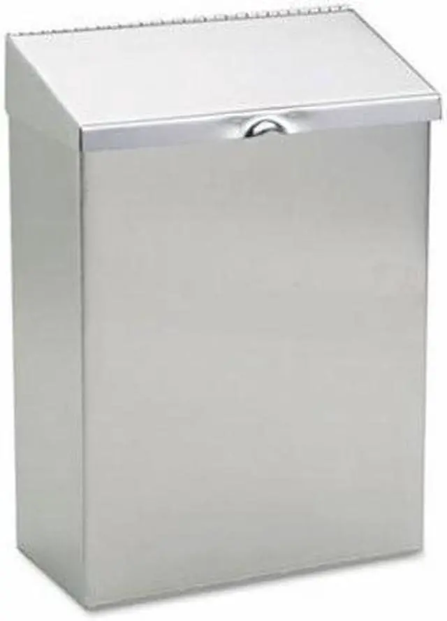 Alt view image 8 of 16 - Hospeco Wall Mount Sanitary Napkin Receptacle 8 x 4 x 11 Stainless Steel ND1E