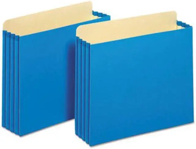 Alt view image 7 of 9 - 3 1/2 Inch Expansion File Pockets, Straight, Letter, Blue, 10/Box