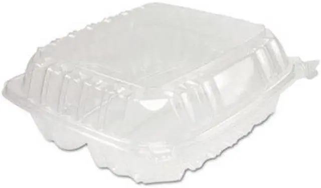 Alt view image 6 of 13 - Dart ClearSeal Hinged-Lid Plastic Containers 8 1/4 x 3 x 8 1/4 Clear 125/PK 2 PK