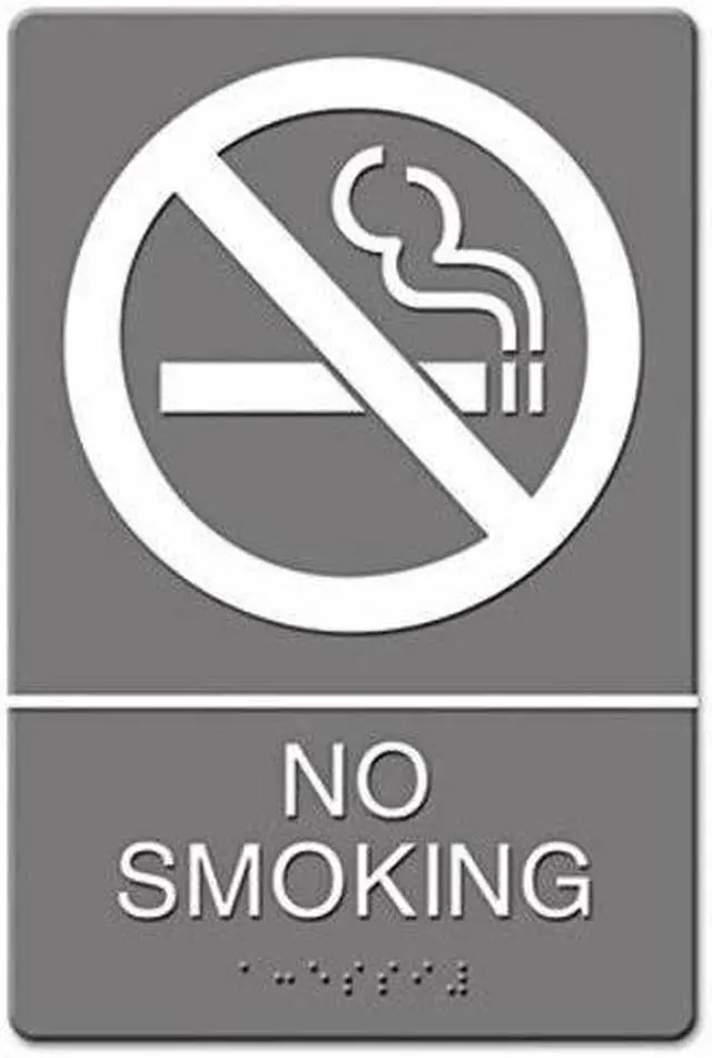 Alt view image 5 of 6 - Headline Sign ADA Sign No Smoking Symbol w/Tactile Graphic Molded Plastic 6 x 9