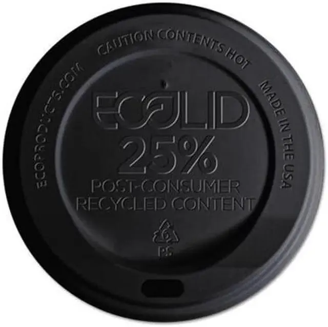 Alt view image 7 of 7 - EcoLid 25% Recy Content Hot Cup Lid, Black, F/10-20oz