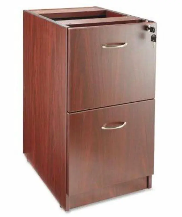 Alt view image 9 of 12 - Lorell Fixed Pedestal F/F 16"x22"x28-1/4" Mahogany 69605