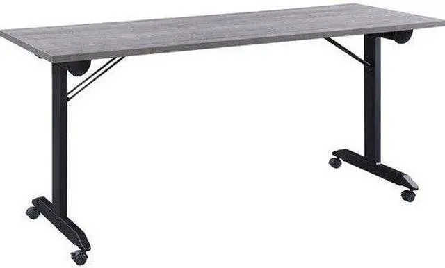 Alt view image 2 of 2 - Lorell Training Table,Folding,Mobile,63"x23-5/8"x29-1/2" ,WTHRDCL/BK (LLR60736)