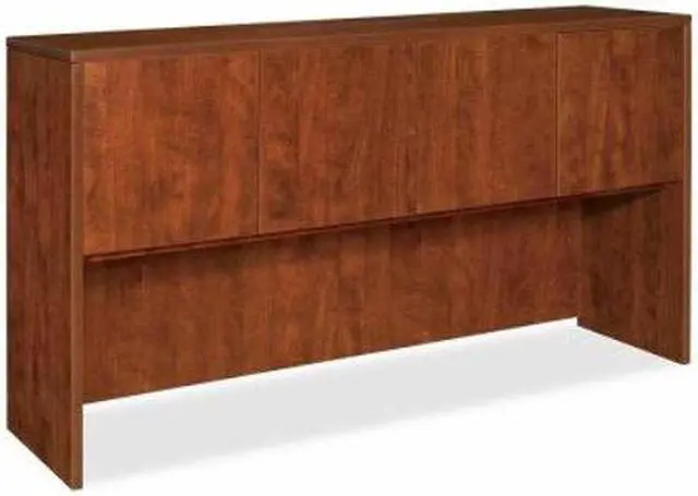 Alt view image 14 of 16 - Lorell Hutch w/Doors 72"x15"x36" Cherry 69416