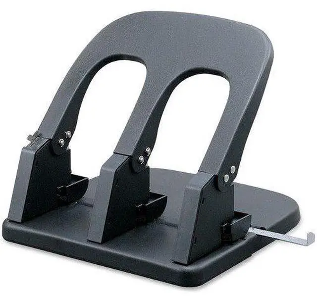 Alt view image 2 of 3 - Business Source 3-Hole Punch 100 Sht Cap 10-1/5"x10-2/5"x6-1/5" Black 06527