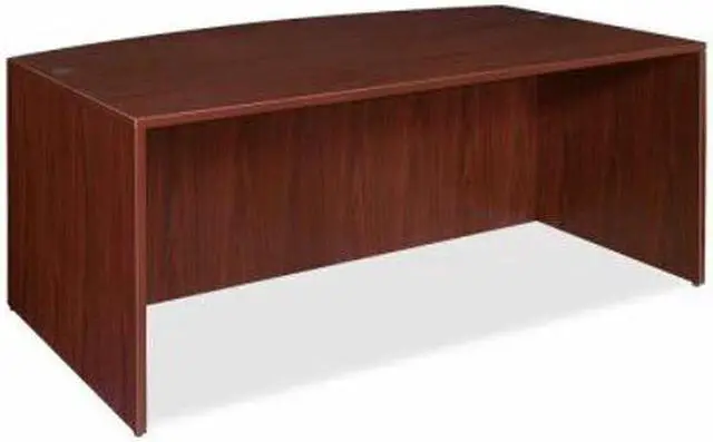 Alt view image 8 of 11 - Lorell Bowfront Desk Shell 72"x36"x29-1/2" Mahogany 69370