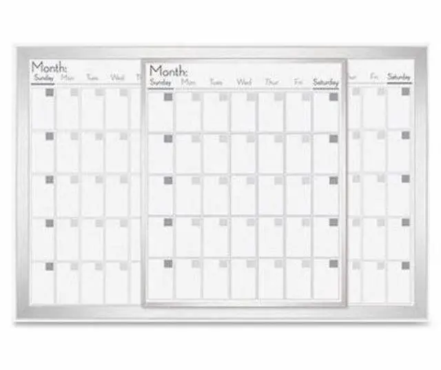Alt view image 7 of 11 - Lorell Dry-Erase Magnetic Calendar Baord 24"x36" Frost 52503