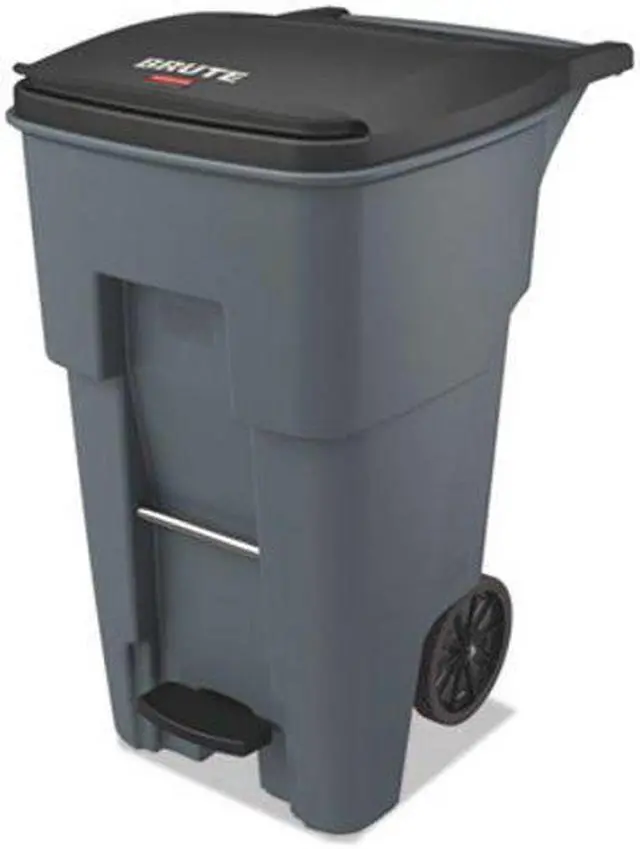 Alt view image 2 of 2 - Rubbermaid 1971968 Brute Step-On Rollouts, Square, 65 Gal, Gray