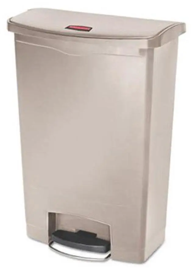 Alt view image 10 of 11 - Rubbermaid - FG1883552 - Slim Jim Resin Step-On Container, Front Step Style, 24 gal, Beige