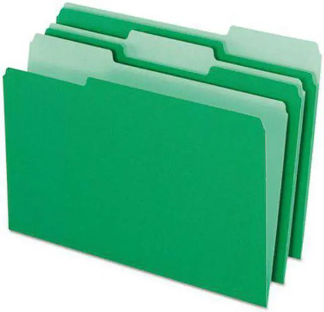 Alt view image 3 of 4 - Pendaflex Colored File Folders 1/3 Cut Top Tab Legal Green/Light Green 100/Box 15313BGR