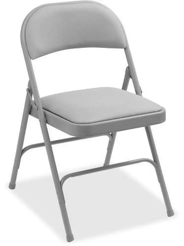 Alt view image 6 of 6 - Lorell Padded Seat Folding Chairs - Fabric Beige Seat - Fabric Beige Back - Steel Powder Coated Frame - 18.4" Width x 19