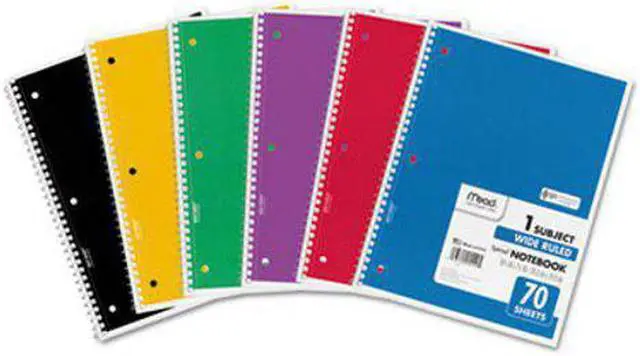 Alt view image 4 of 4 - Mead Spiral Notebook 1 Subject Wide/Legal Rule Assorted Color Covers 10.5x8