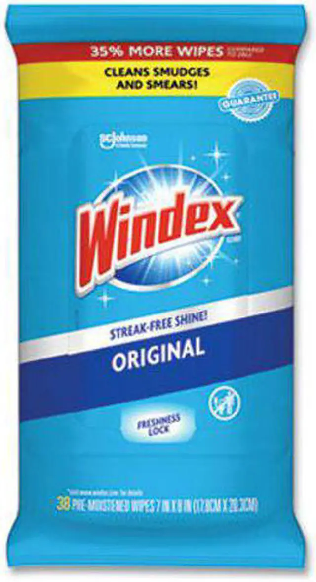 Alt view image 2 of 5 - Glass and Surface Wet Wipe, Cloth, 7 x 8, 38/Pack, 12 Packs/Carton 319251