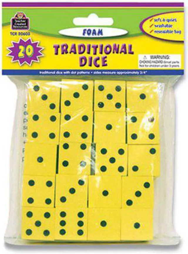 Alt view image 10 of 17 - Teacher Created Resources TCR20603 Foam Traditional Dice