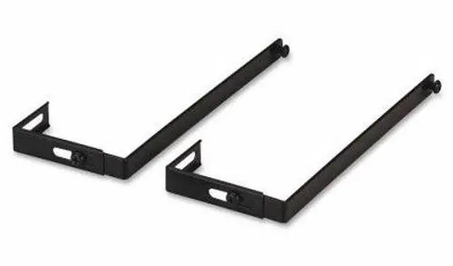 Alt view image 7 of 7 - Lorell Cubicle Partition Hangers Adjustable Metal/Black 80674