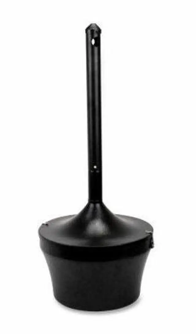 Alt view image 6 of 8 - Genuine Joe Smoking Receptacle Capped Tube 4.25 Gal. 16"x37" Black 58891
