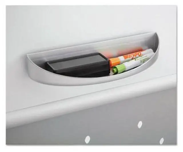 Alt view image 9 of 11 - Safco Rumba™ Whiteboard Screen Accessories Eraser Tray 12 1/4 x 2 1/4 Silver