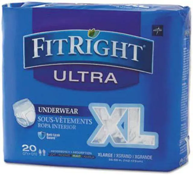 Alt view image 6 of 8 - Medline FitRight Ultra Protective Underwear  X-Large  56"-68"  20/Bag (FIT23600A) FIT23600ACT