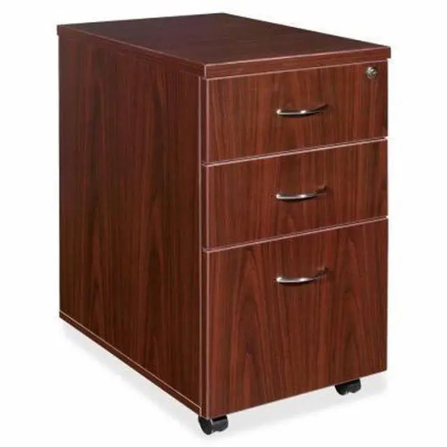 Alt view image 14 of 17 - Lorell Mobile Pedestal Box/Box/File 16"x22"x28-1/4" Mahogany 69395