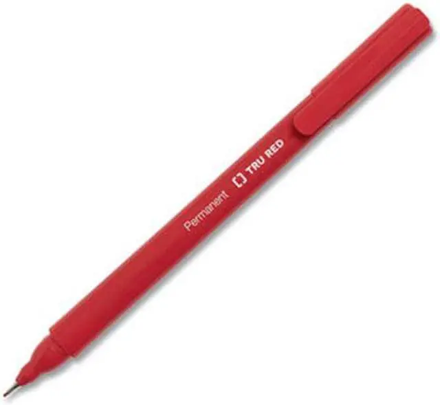 Alt view image 7 of 9 - TRU RED Pen Permanent Markers Fine Tip Red Dozen TR54539