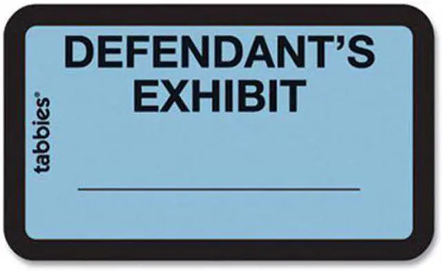 Alt view image 5 of 6 - Tabbies 58093 Defendant's Exhibit Legal File Labels, 1 5/8" Width x 1" Length - 252 / Pack - Blue