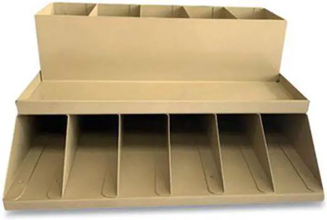 Alt view image 2 of 6 - Coin Wrapper and Bill Strap Two-Tier Rack 11 Compartments 9.38 x 8.13 4.63 Metal Pebble Beige 500013