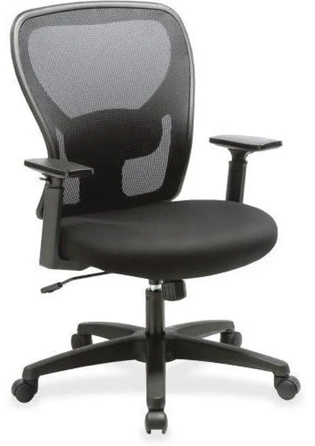 Alt view image 9 of 10 - Lorell Mid-back Task Chair - Fabric Black Seat - Fabric Black Back - 27.5" Width x 27.8" Depth x 41.9" Height  LLR83307