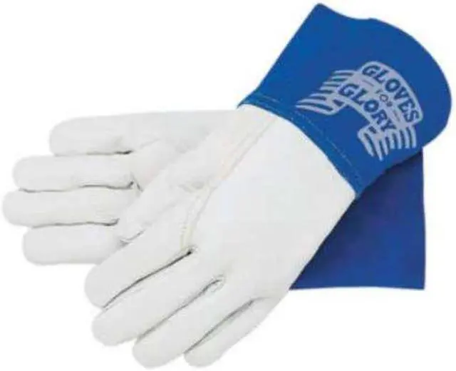 Alt view image 3 of 3 - Mcr Safety Welding Gloves, MIG/TIG, 12-3/4", XL, PR White / Blue   4850XL