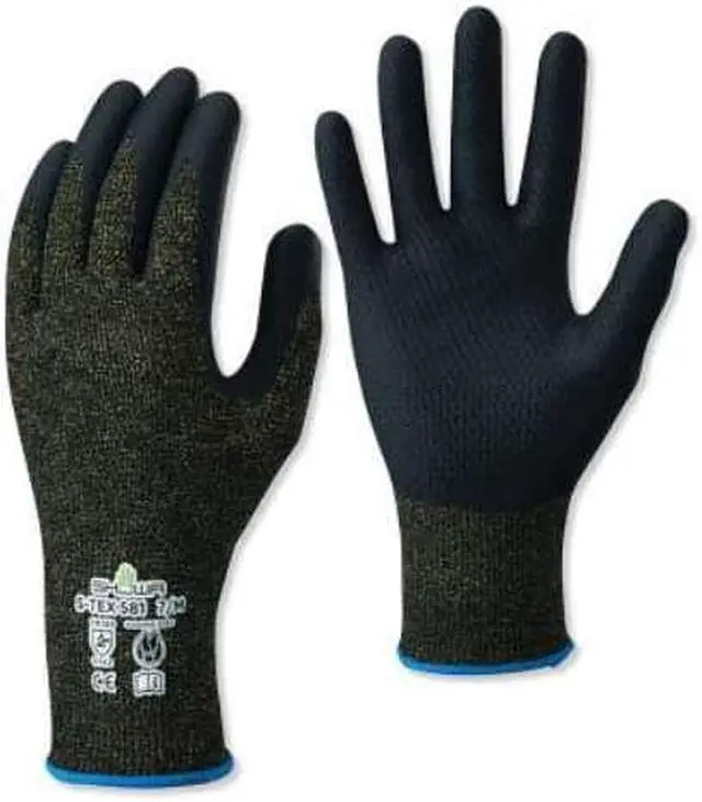 Alt view image 3 of 3 - Showa Cut Resistant Gloves Black 15 Gauge  S-TEX581L-08